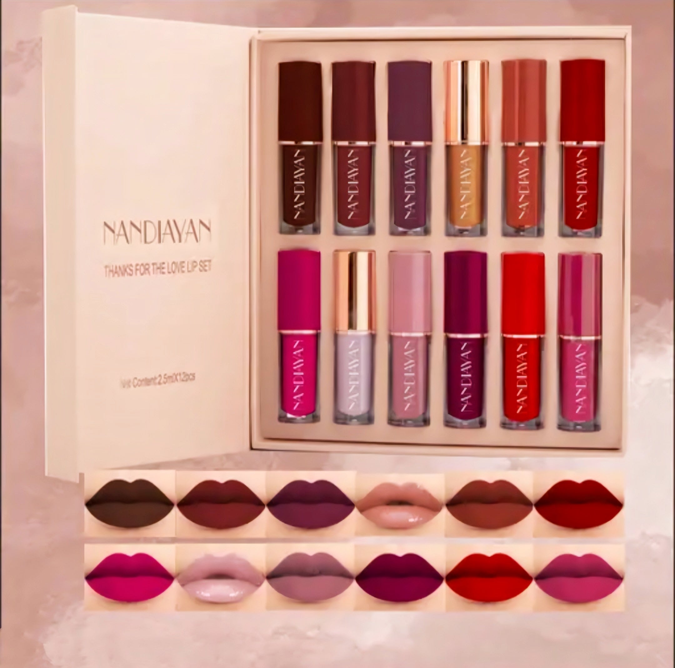 Lipstick Set of 12 Matte Velvet Mini Liquid Lipstick