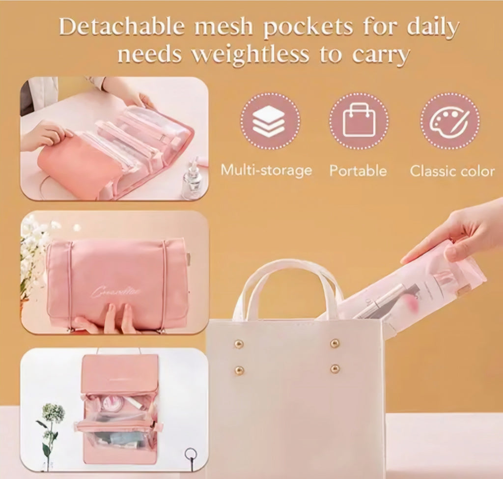 Makeup Pouch Bag 4 in 1 for Travels Cosmetic Organizer for Women