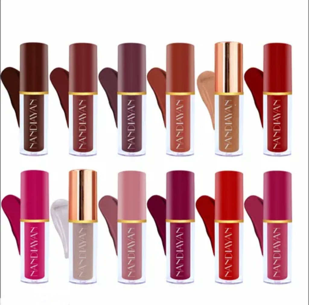 Lipstick Set of 12 Matte Velvet Mini Liquid Lipstick
