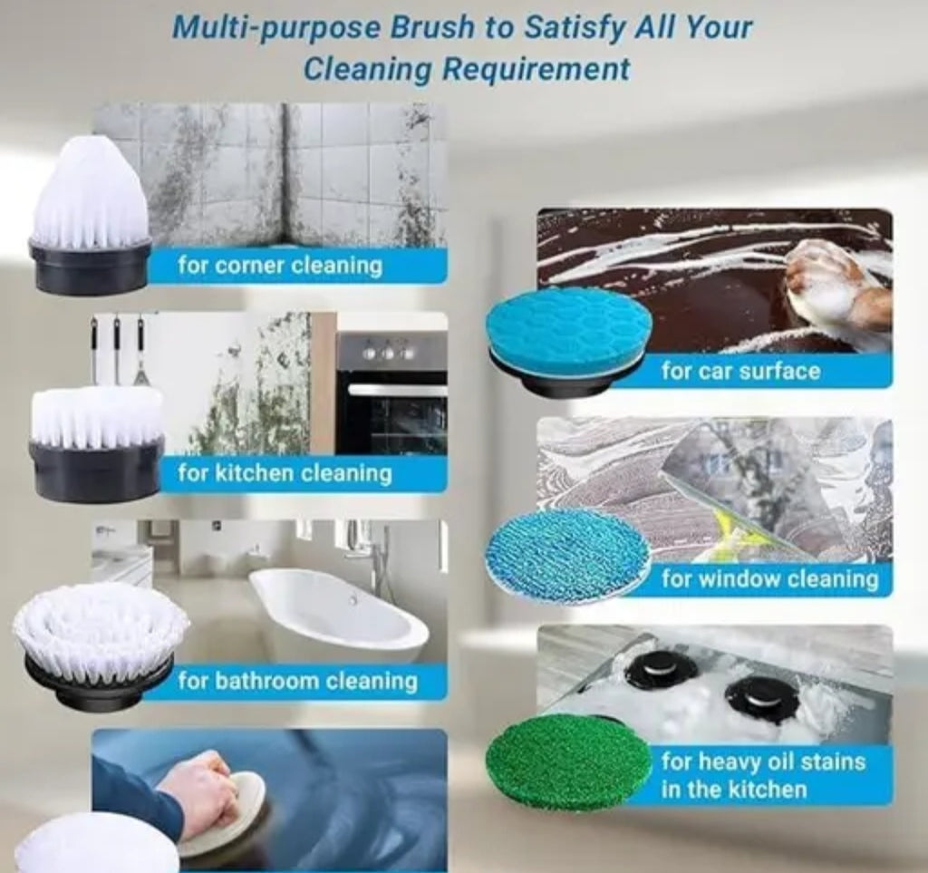 9 in 1 Cordless Electric Spin Scrubber Cleaning Brush Scrubber for Home