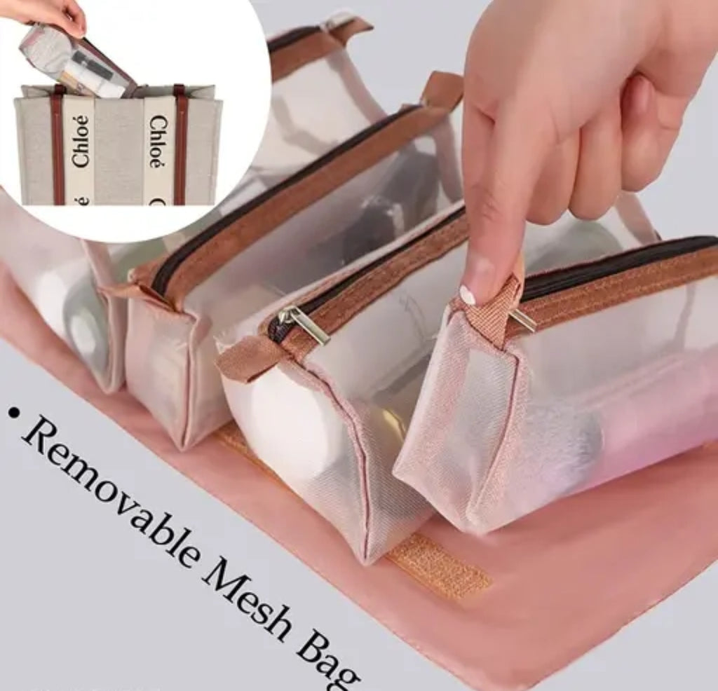 Makeup Pouch Bag 4 in 1 for Travels Cosmetic Organizer for Women